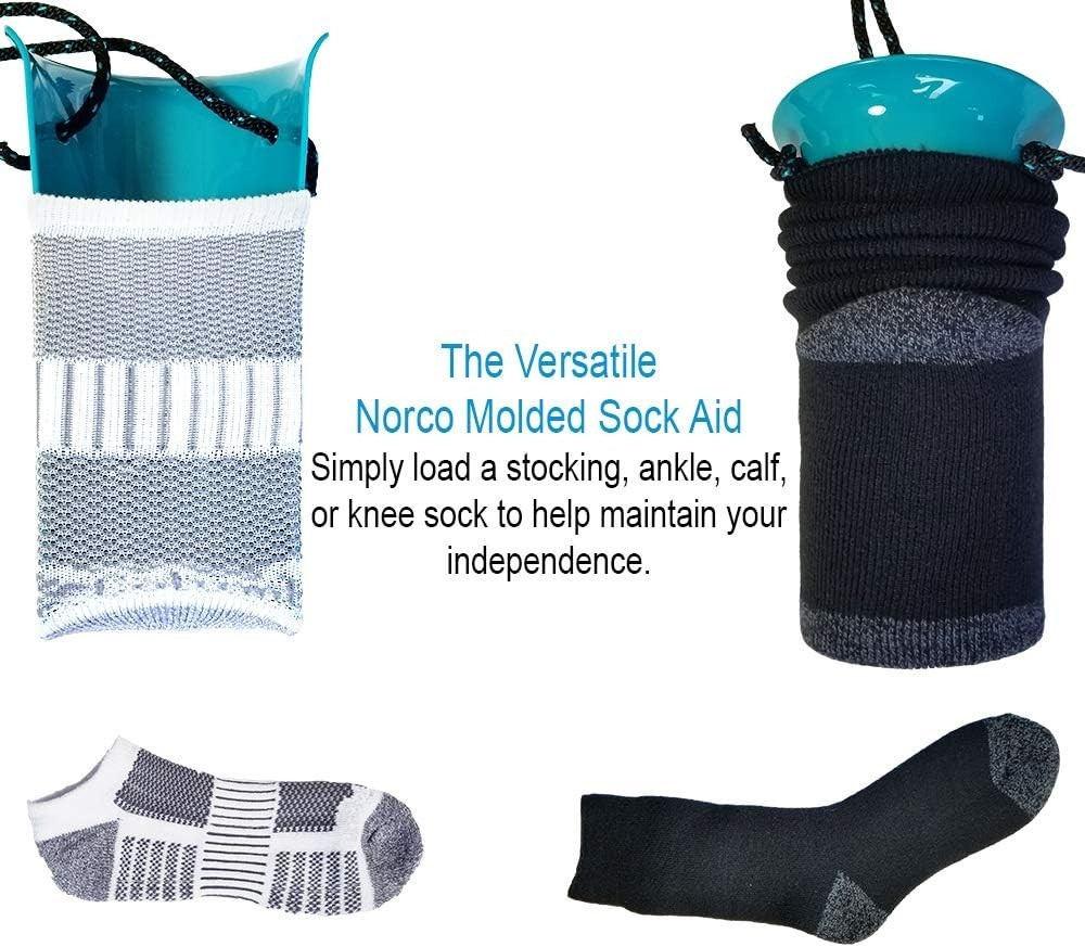 Norco Molded Sock Aid. Two or One Handed Use- Helps Put Socks On. Indications…