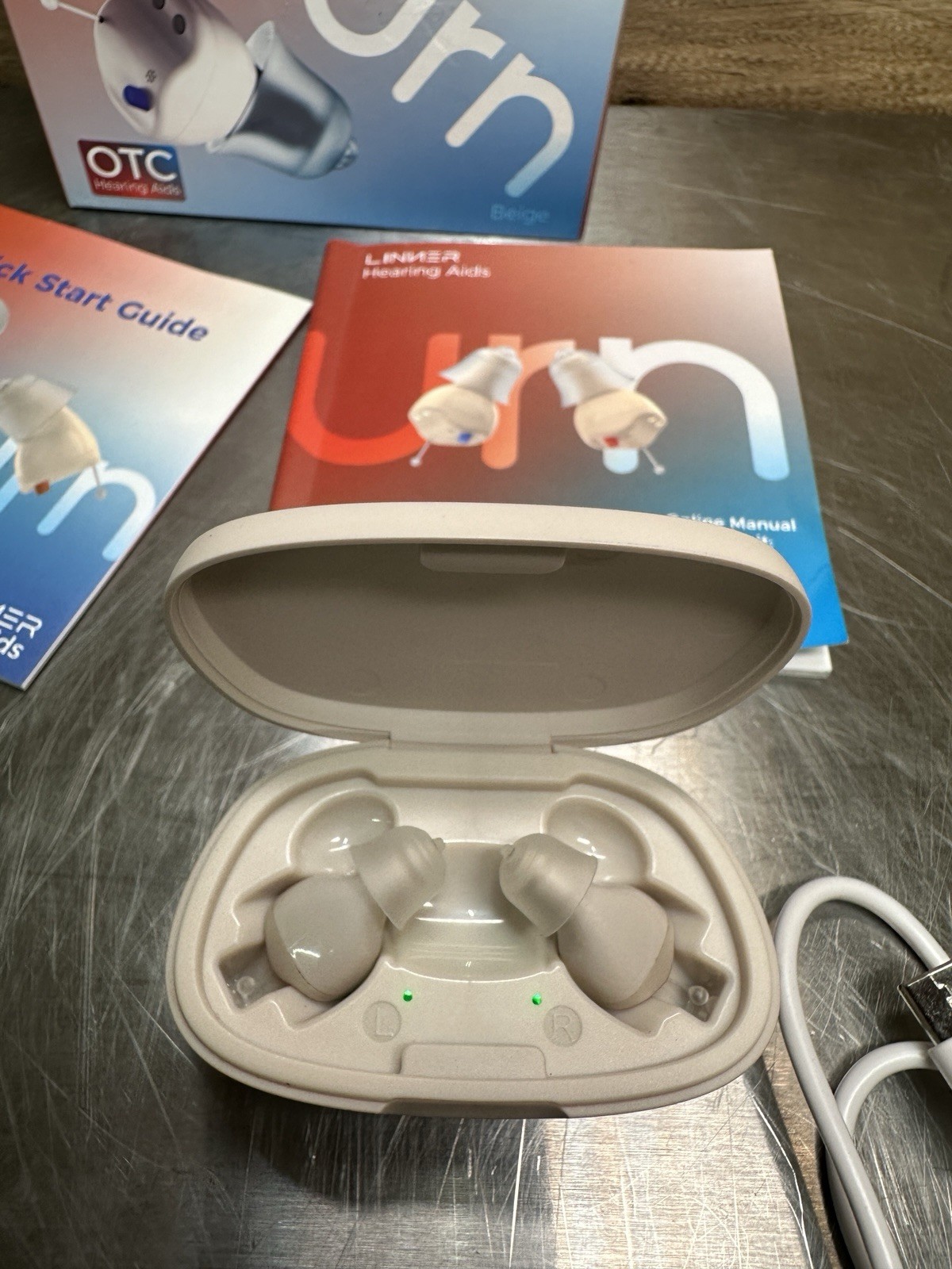 LINNER SATURN CIC RECHARGEABLE OTC HEARING AID, NOISE, F703A – BEIGE