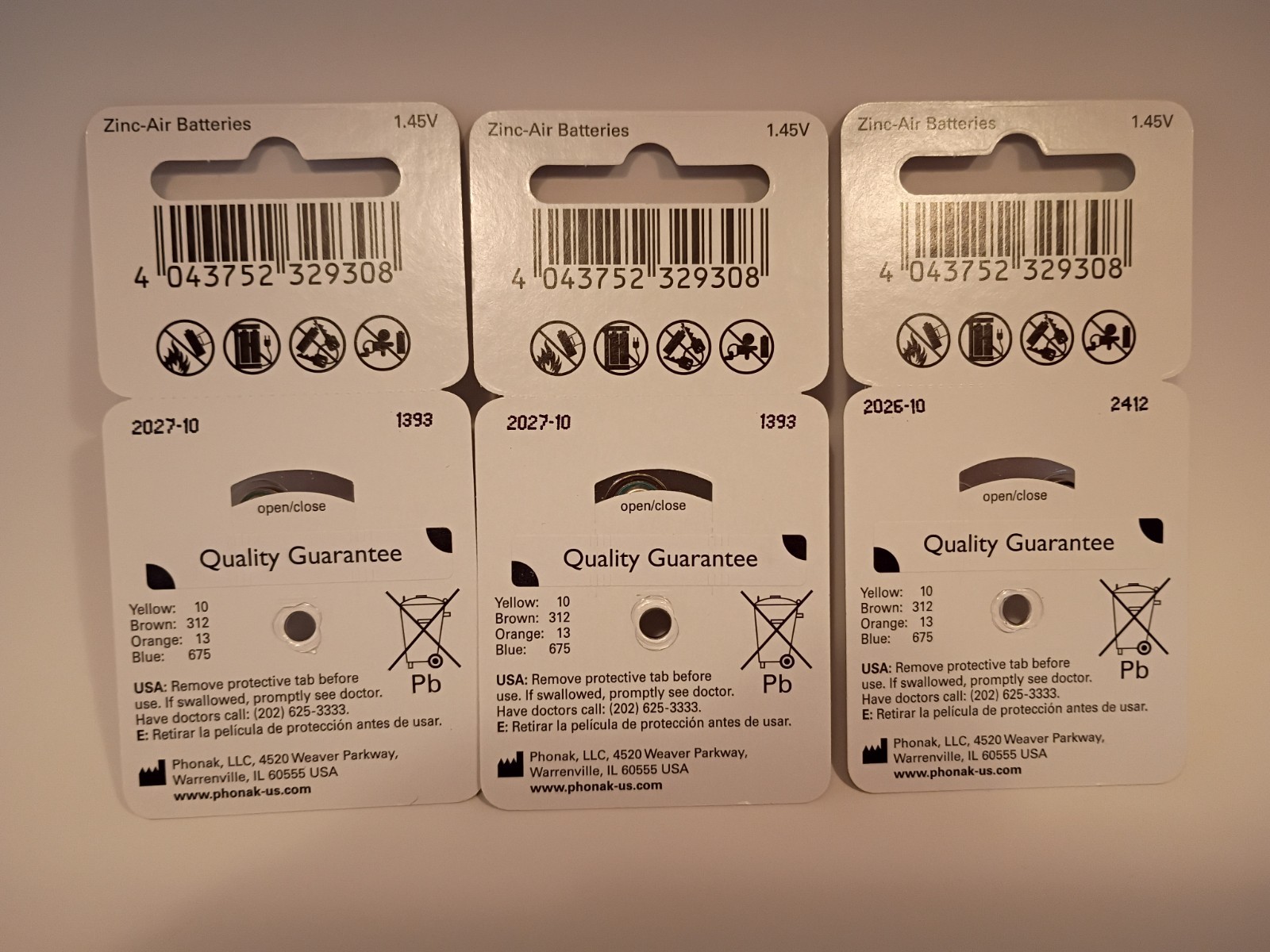 NEW PHONAK Hearing Aid 312 Batteries (18) Expiration 10/2026, 10/2027