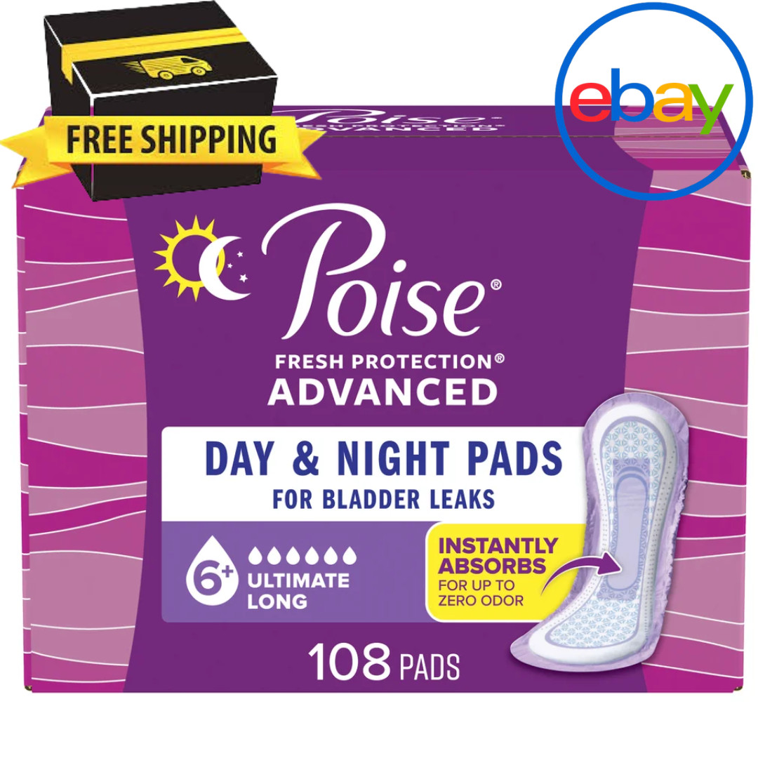 Poise Advanced Ultimate Absorbency Long Pads, 108-count