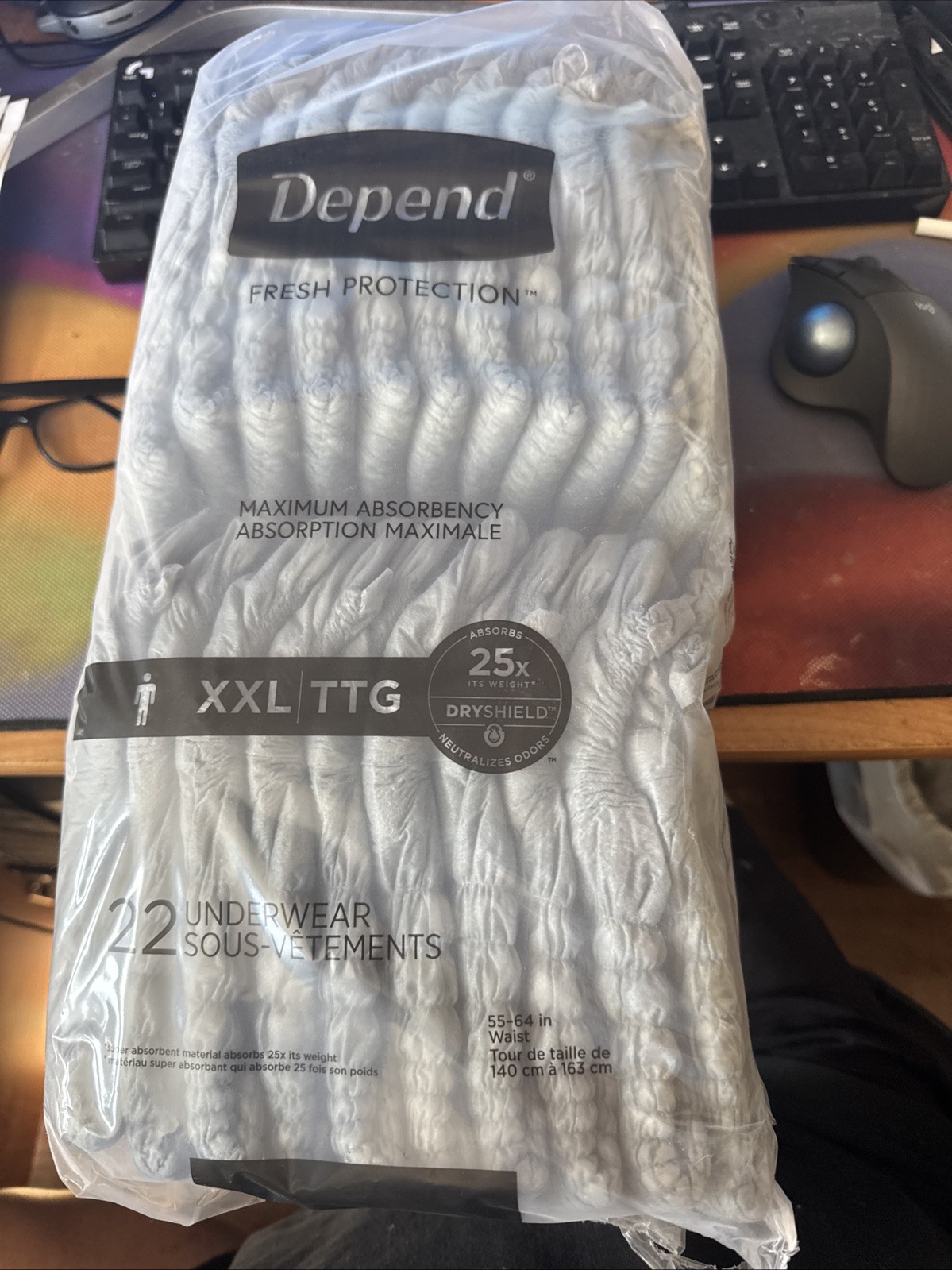 Depend Maximum Fresh Protection Incontinence Underwear for Men, XXL, 43 count