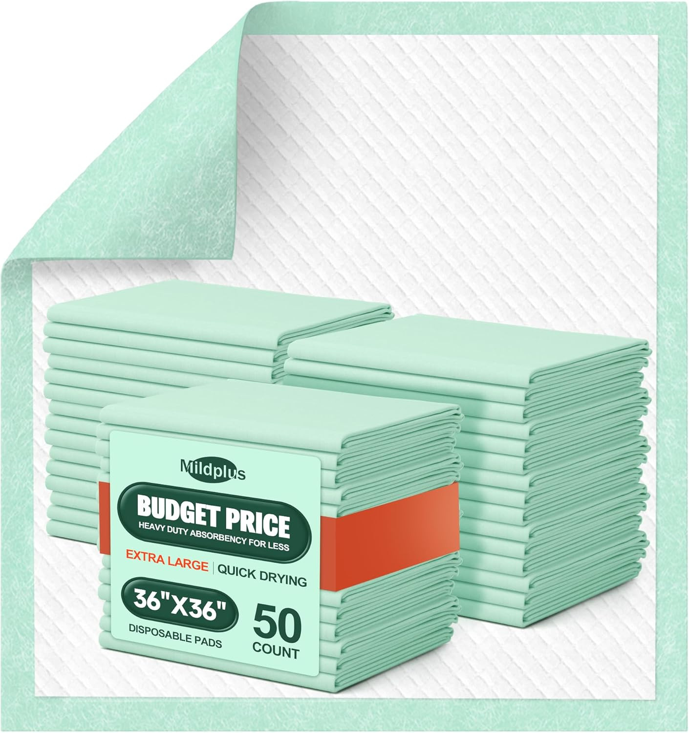 MILDPLUS Disposable Bed Pads 36” X 36” Heavy Duty Underpads Extra Large Incont