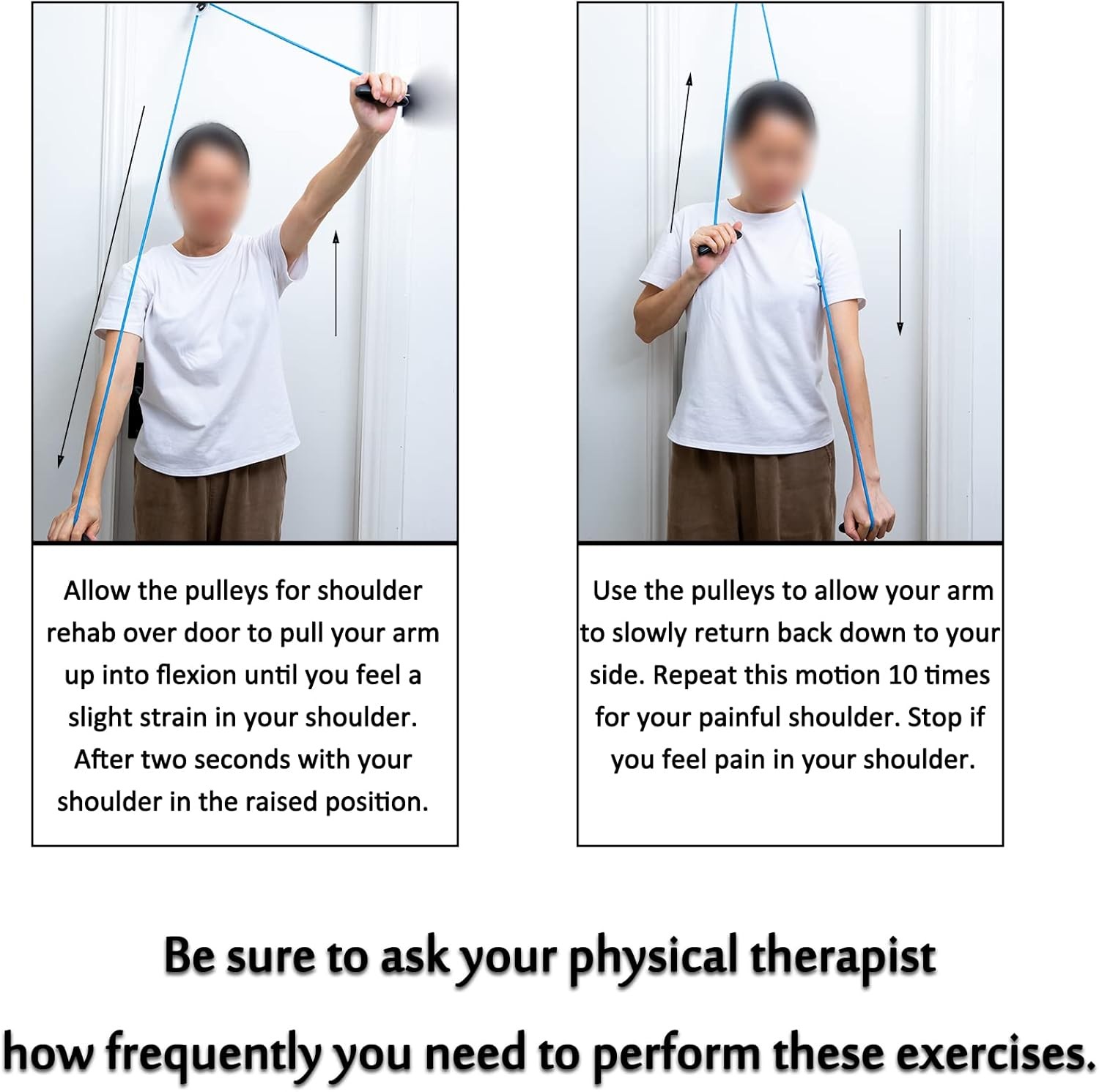 Shoulder Pulley Over The Door Physical Therapy System, Exercise Pulley, Blue