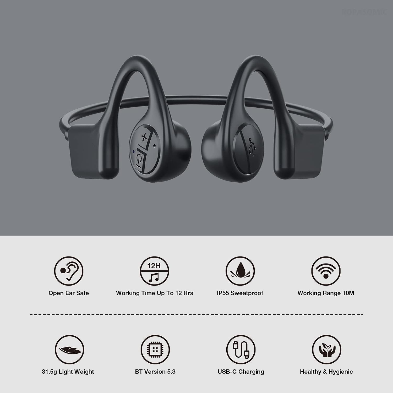Bone Conduction Hearing Aids for Deafness Bluetooth Noise-Cancelling 4416