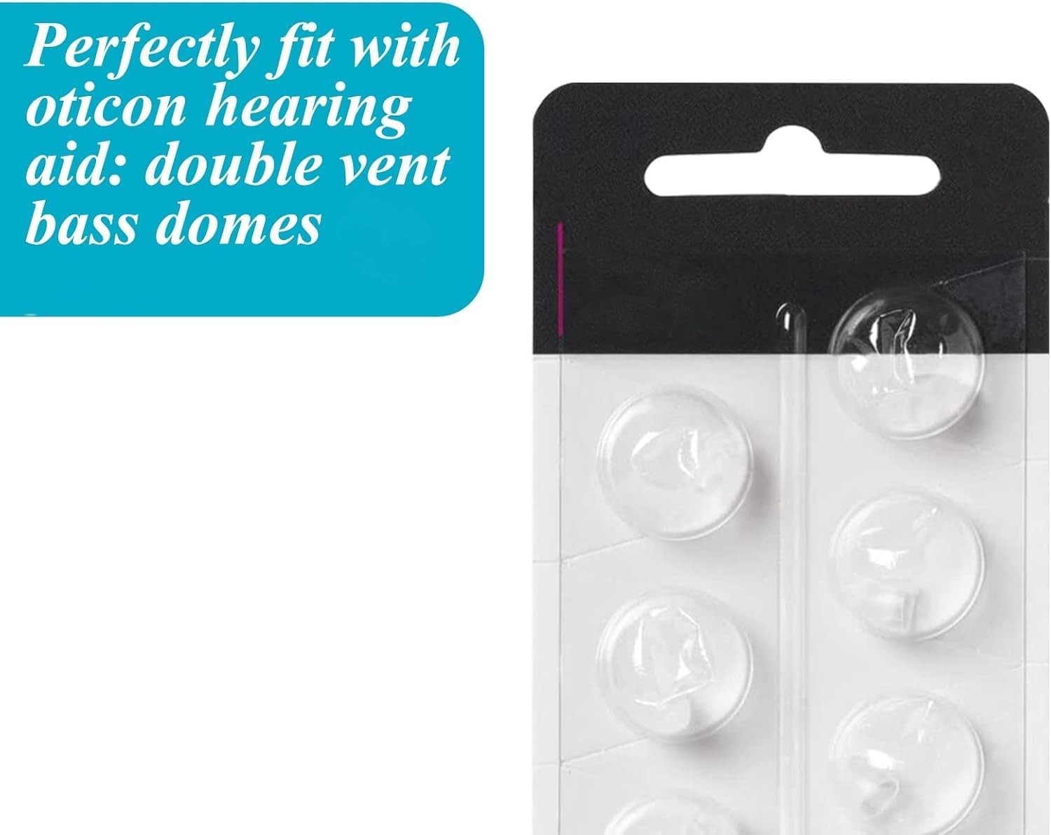 Open Domes Double Vent Hearing Aid for Oticon 6mm Oticon Minifit Double Vent