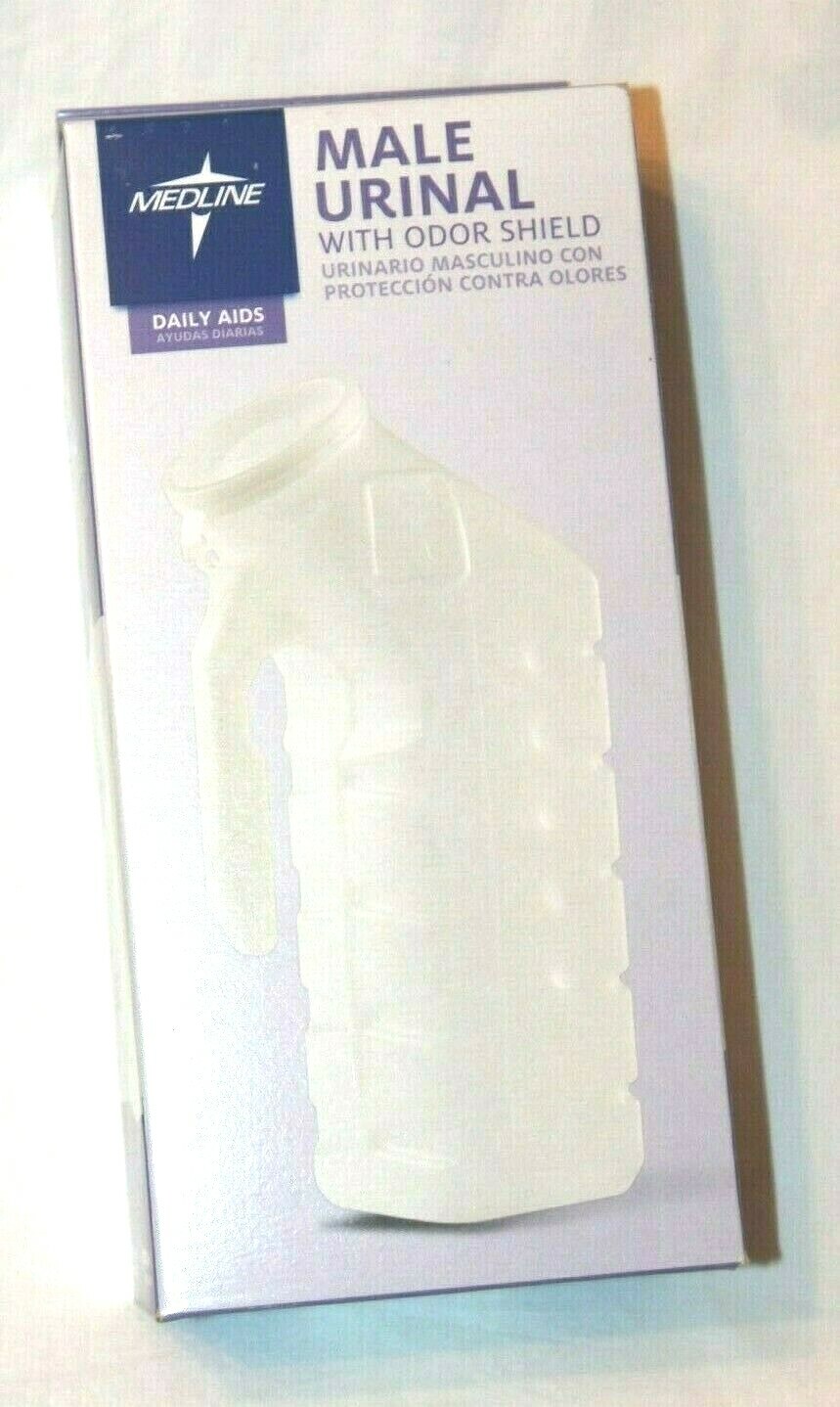 Medline Male Urinal w/ Odor Shield – White