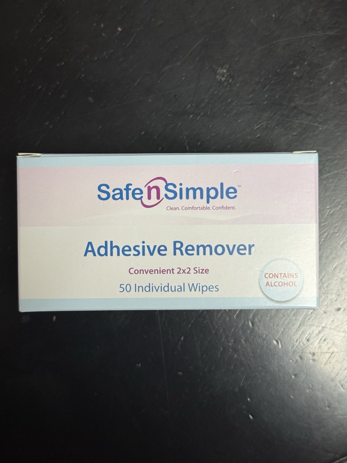 Safe n Simple Adhesive Remover Wipes Contains Alcohol Disposable 50 2×2