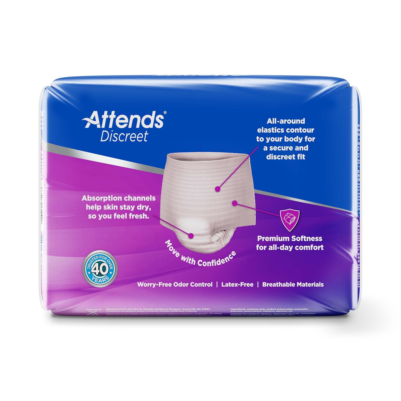 Attends Disposable Underwear Female Large 18 Ct