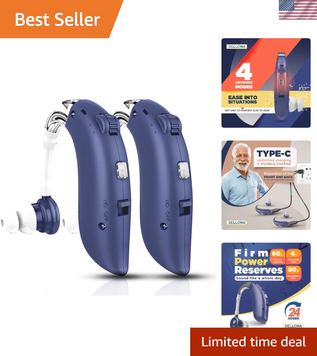 High-Performance Hearing Aids for Seniors, OTC Rechargeable Hearing Aid for P…