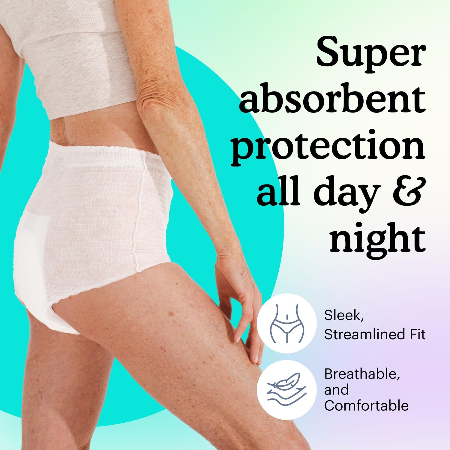 Adult Incontinence Underwear for Sensitive Skin – Women – Overnight Disposable B