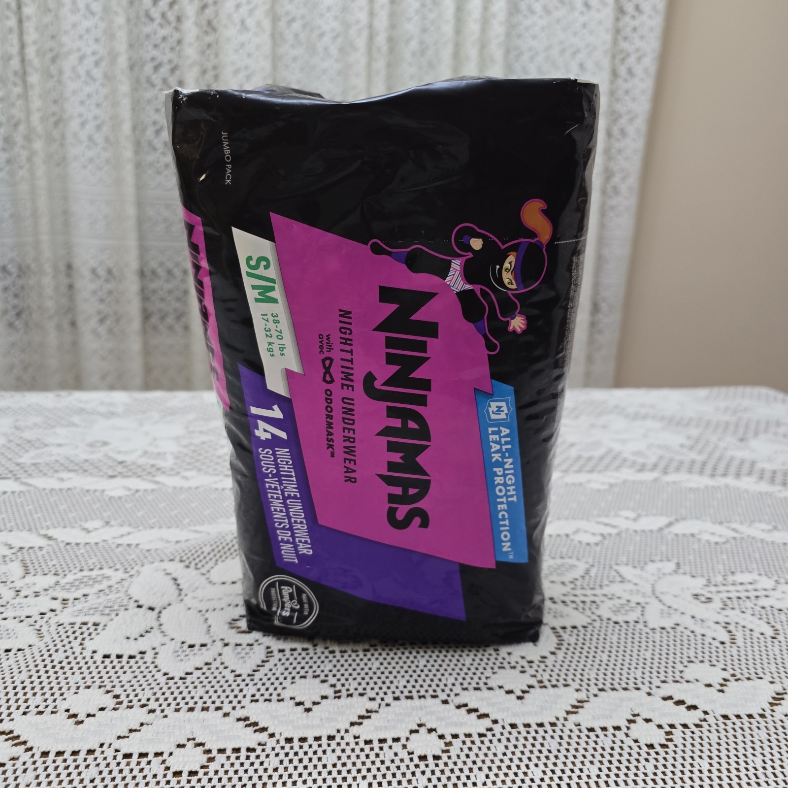 New Pampers Ninjamas Nighttime Bedwetting Underwear Girls S/M 38-70lbs Kids 14ct