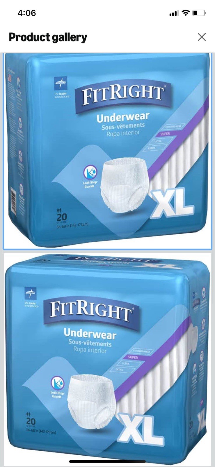 NEW 20 ct FitRight Super Adult Diapers Incontinence Underwear Maximum Absorbency