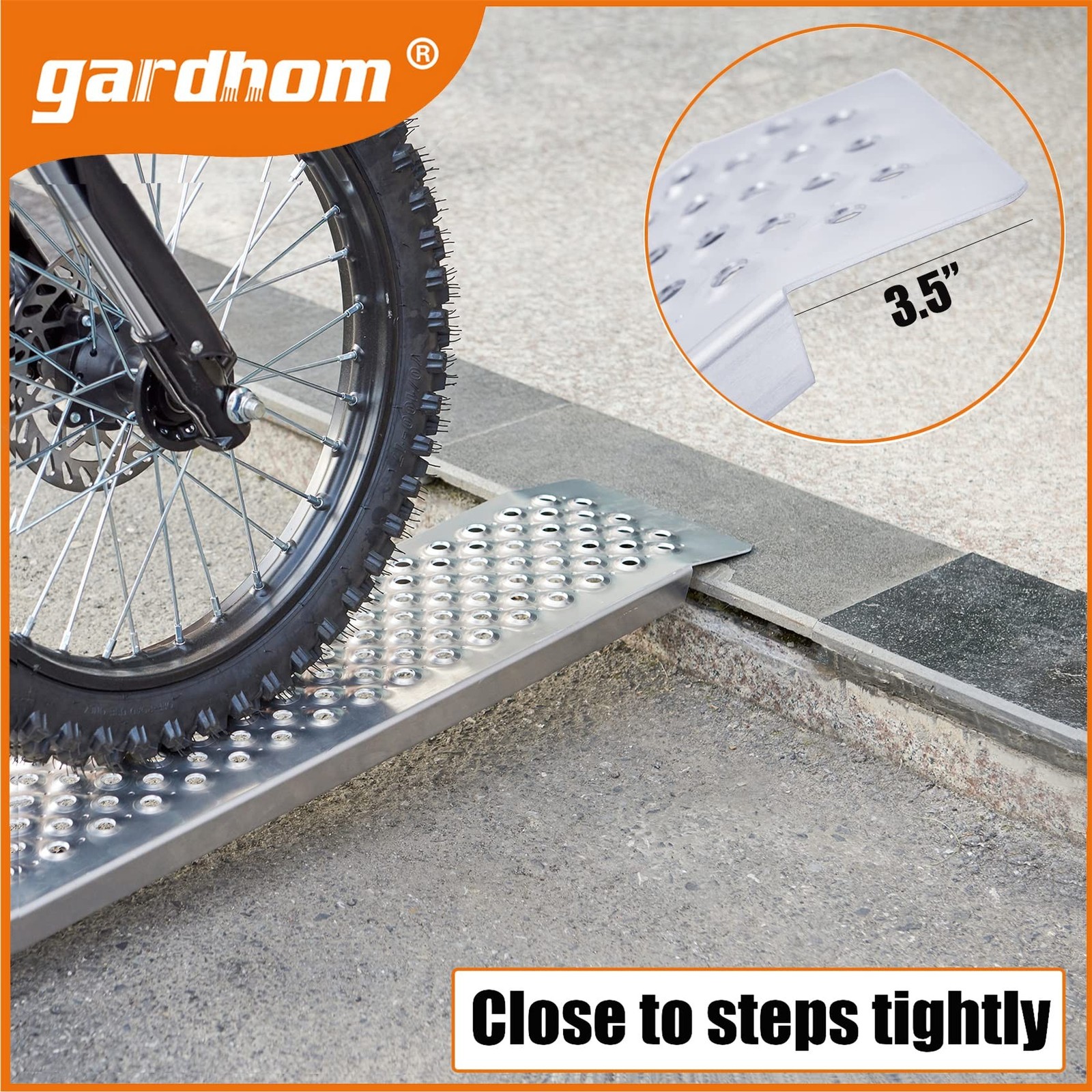 Aluminum Shed Ramps 47×8.5inch, gardhom 2PC Riding Mower Ramps 880lbs Capacit…