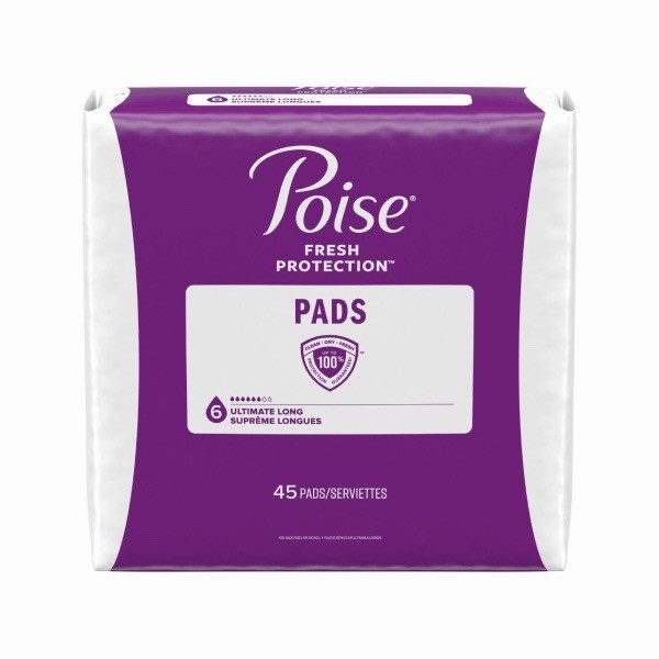 Poise Fresh Protection Incontinence Pads Ultimate Long 45 ct