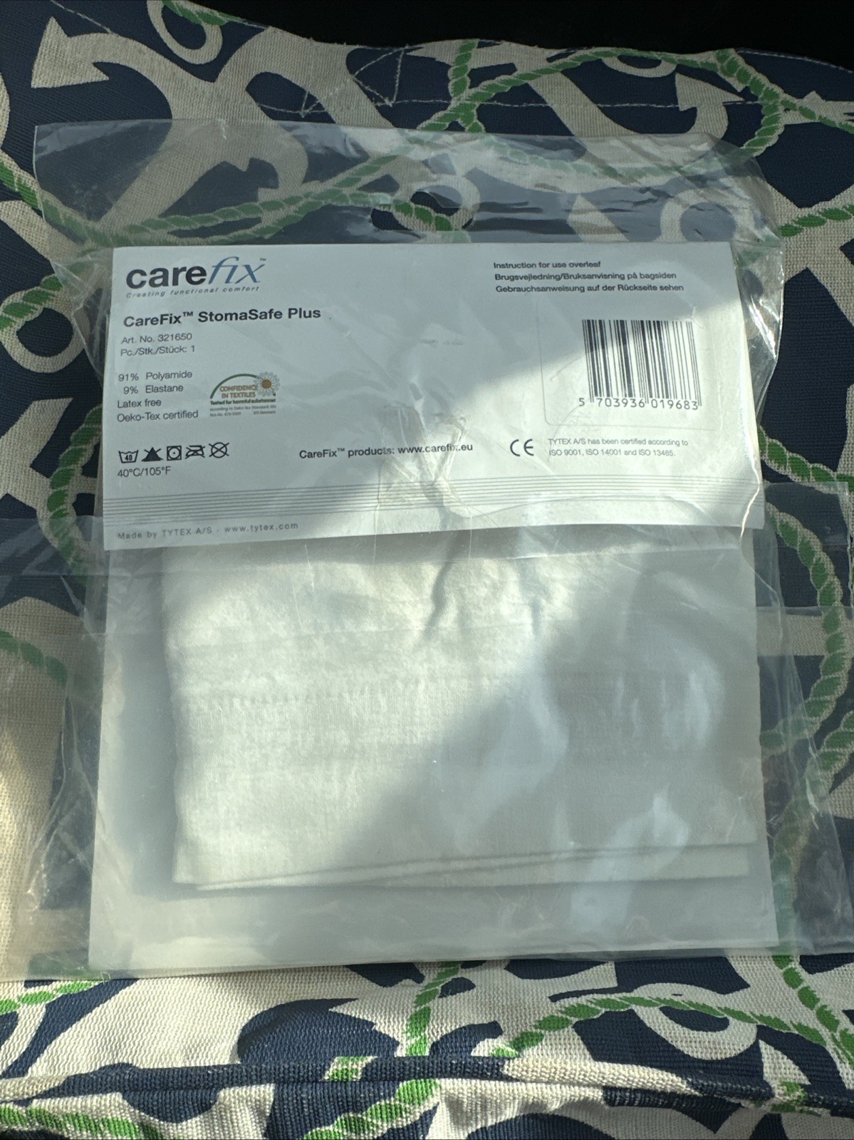 TYTEX StomaSafe PLUS Carefix Pk of 2 White S 33.5”-43.5” 321650 Ostomy Support