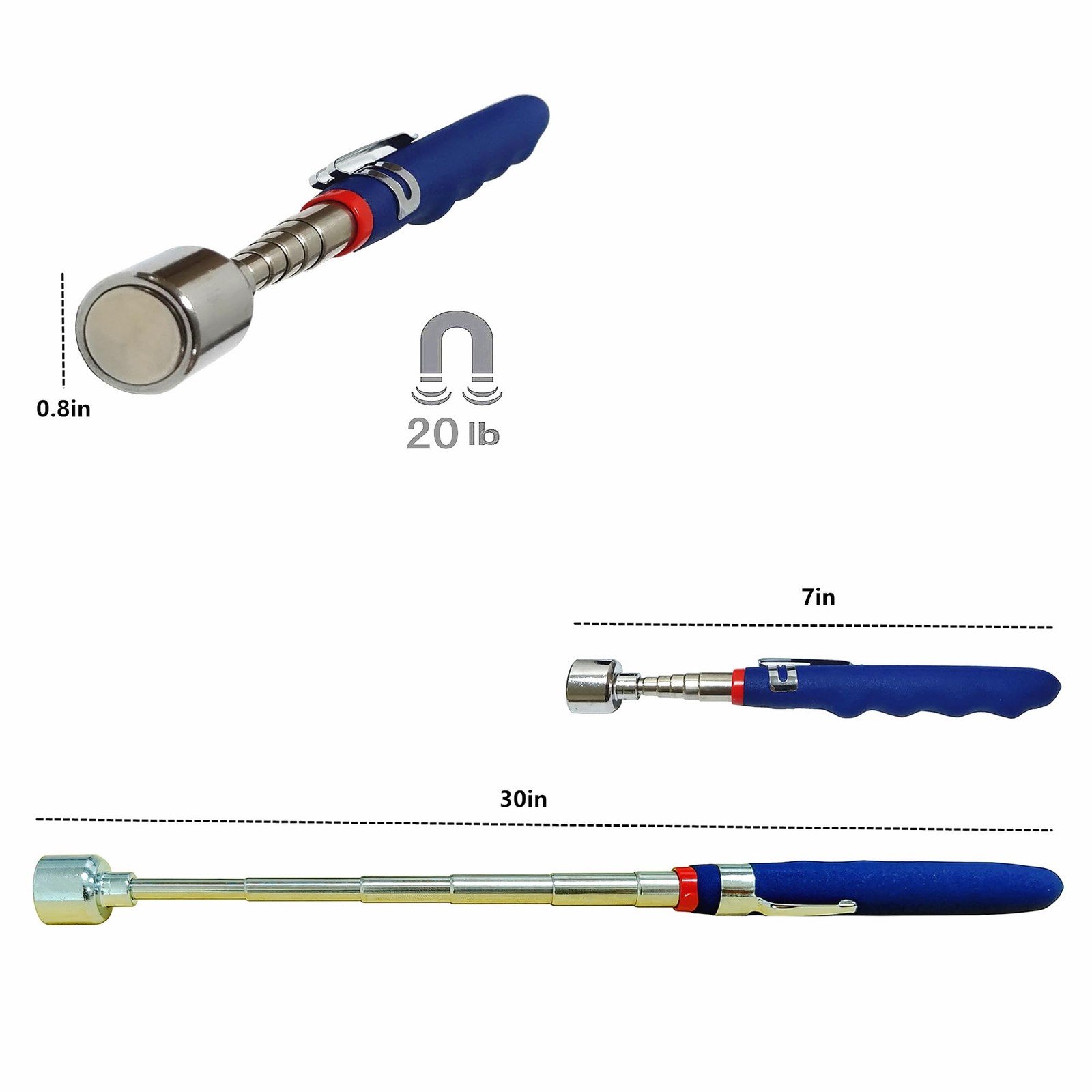20lb Telescopic magnetic picker,extendable magnet wand rod on a stick…