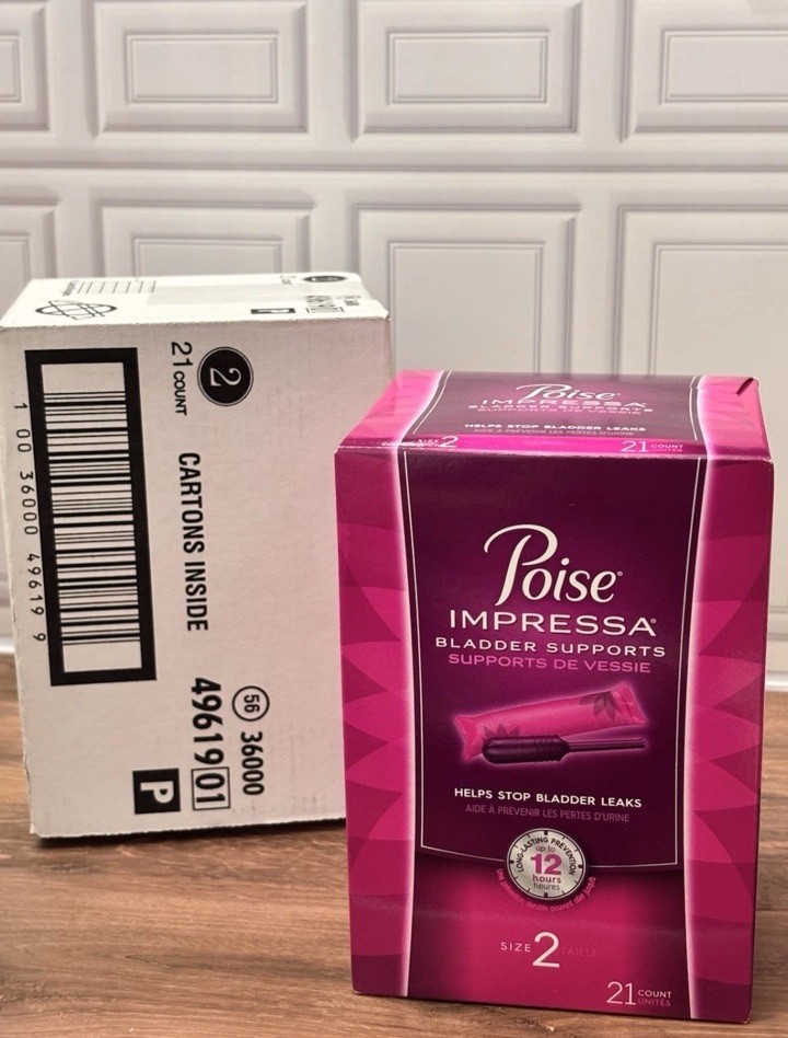 Poise Impressa Incontinence Bladder Supports Size 2 New 21 Count Unopened