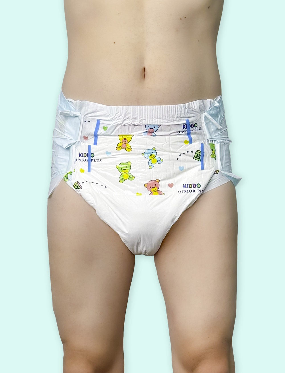 2-Pack of Kiddo Junior Maxi Plus 4-Tape Plastic Backed ABDL Holds 9,000ml Size L