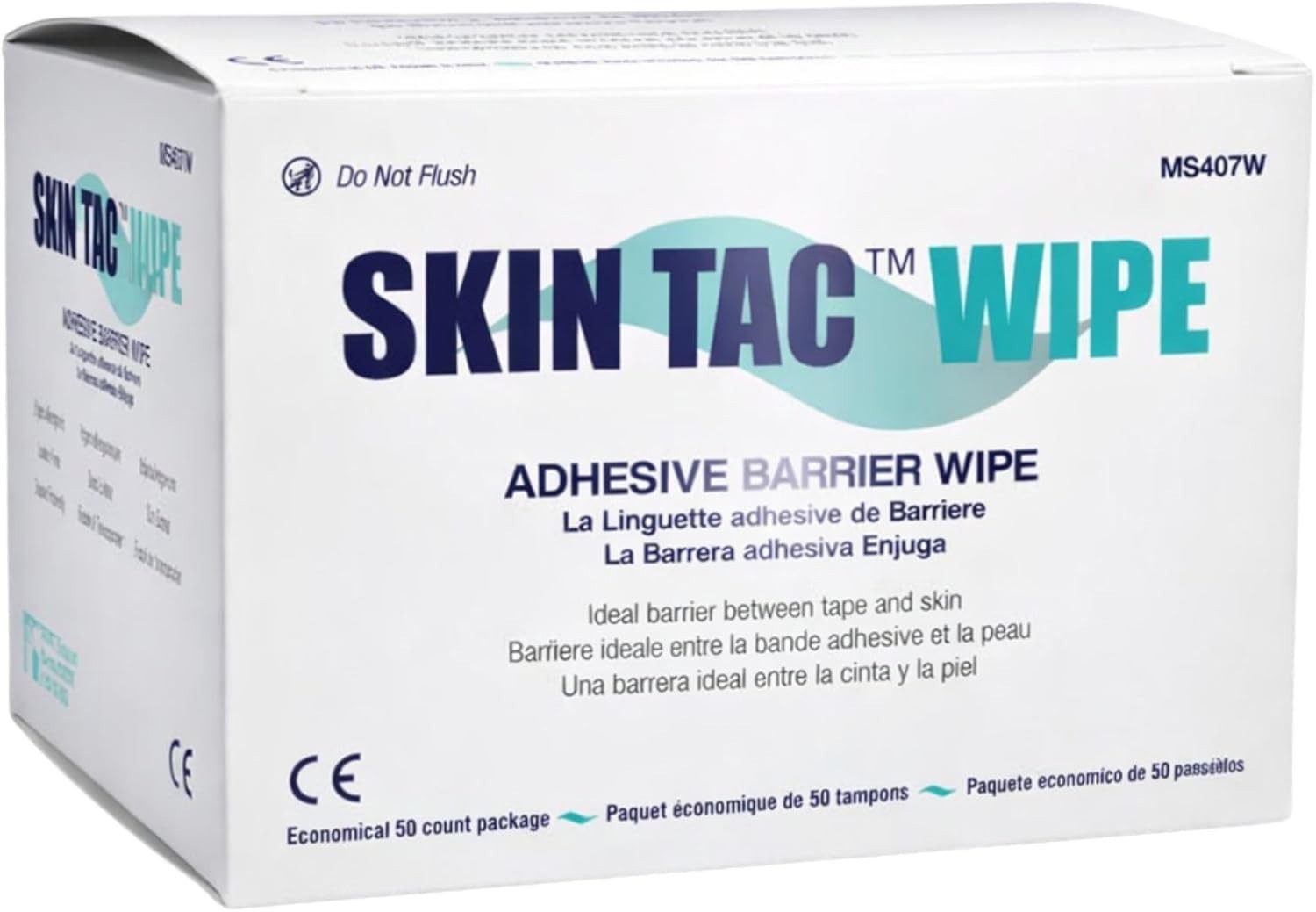 Group Inc Skin Tac H Adhesive Barrier Wipes, Blue, 50 Pack