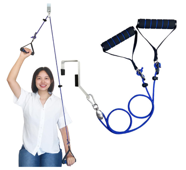 Shoulder Pulley for Physical Therapy, Pulleys Metal Bracket, Blue