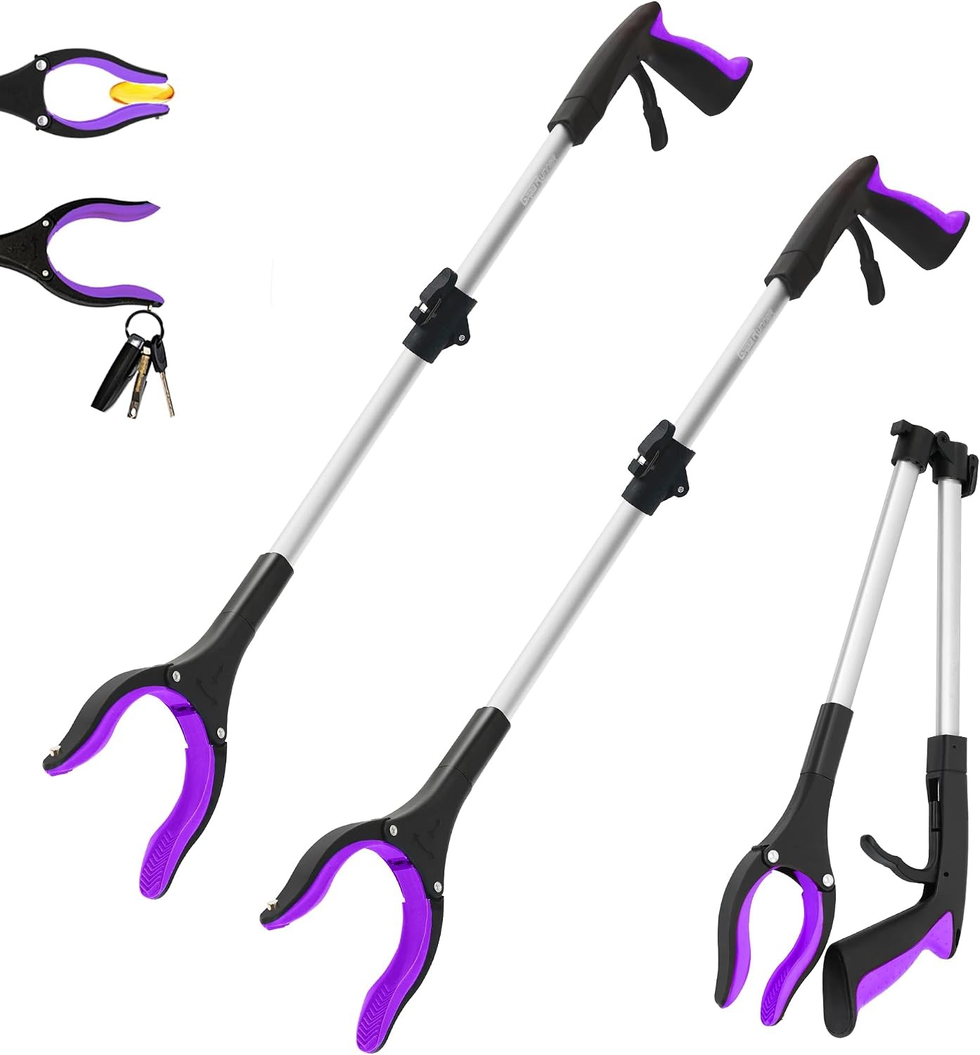 2 Pack 32 inch Heavy Duty(up to 10 lbs) Reacher Grabber Tool