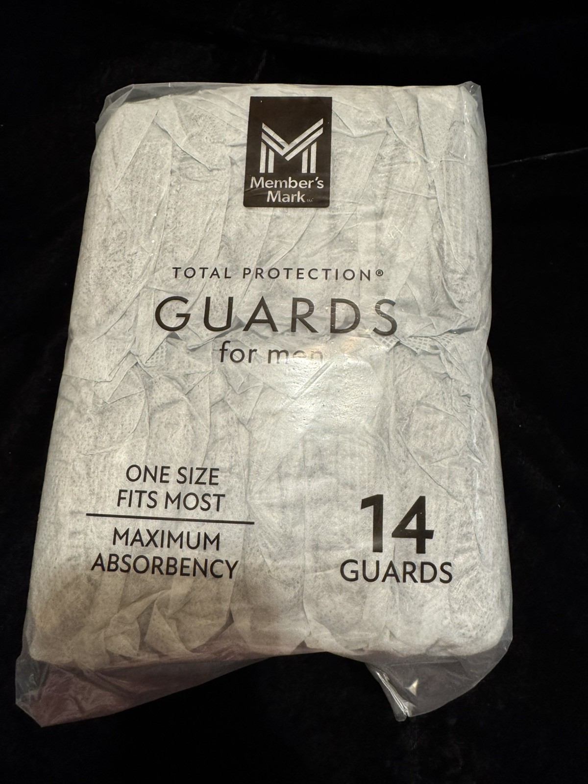Members Mark guards for men. One size fits most. 6 packs of 14.