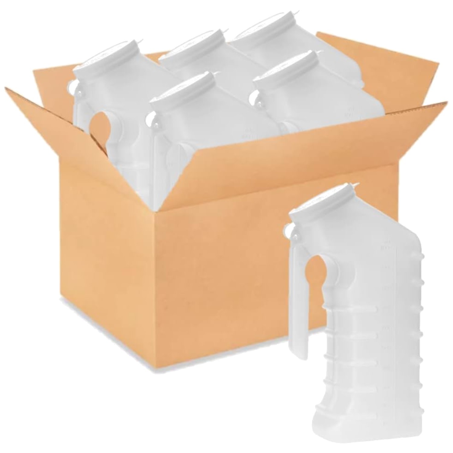 Hospital-Grade Male Urinal – 48 Pack, Graduated Scale