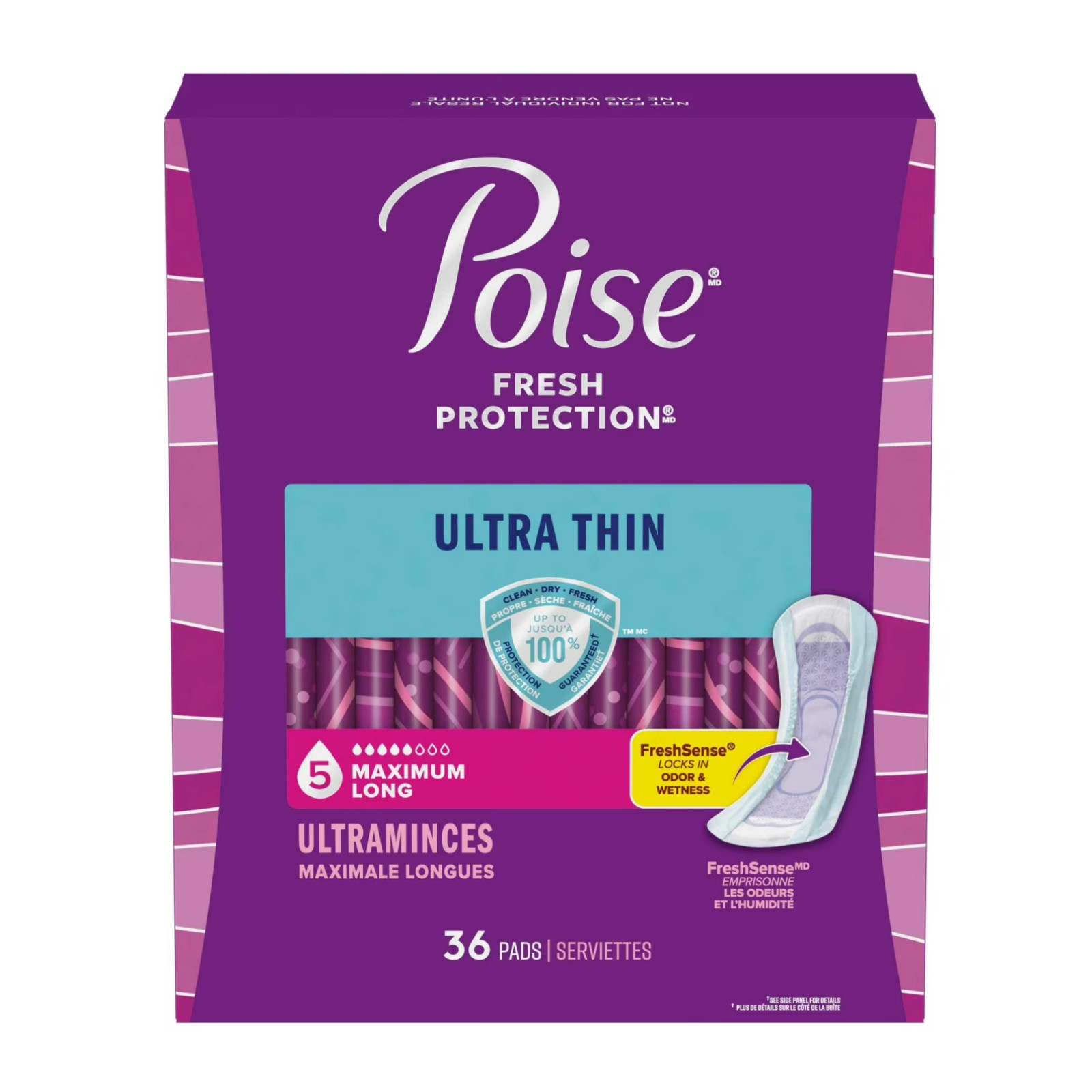 Poise Ultra Thin Incontinence Pads 5 Drop Maximum Absorbency 108Ct