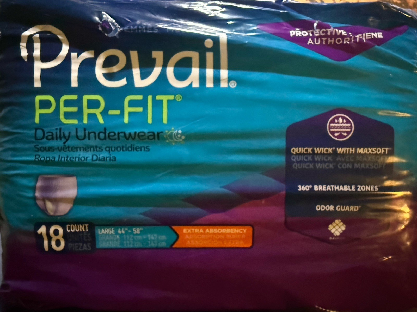 Prevail Disposable Underwear Large Extra 18 Ct 44” To 58”