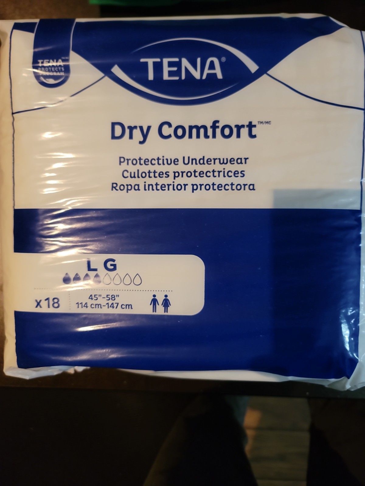 Tena Dry Comfort Adult Protective Underwear – White, Size: Large 45 to 58″ White