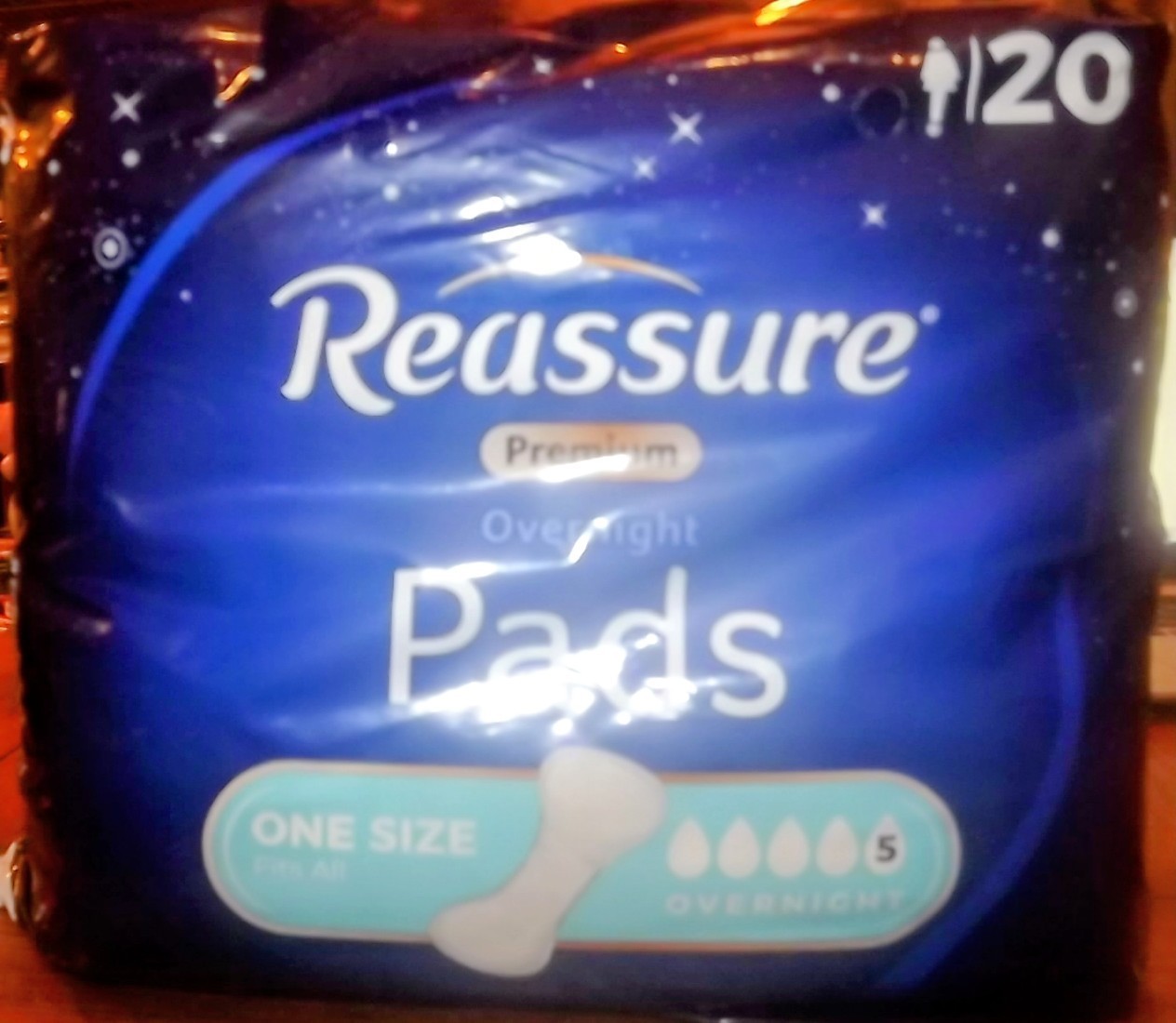 Reassure Premium Overnight Pads Level 5 20ct