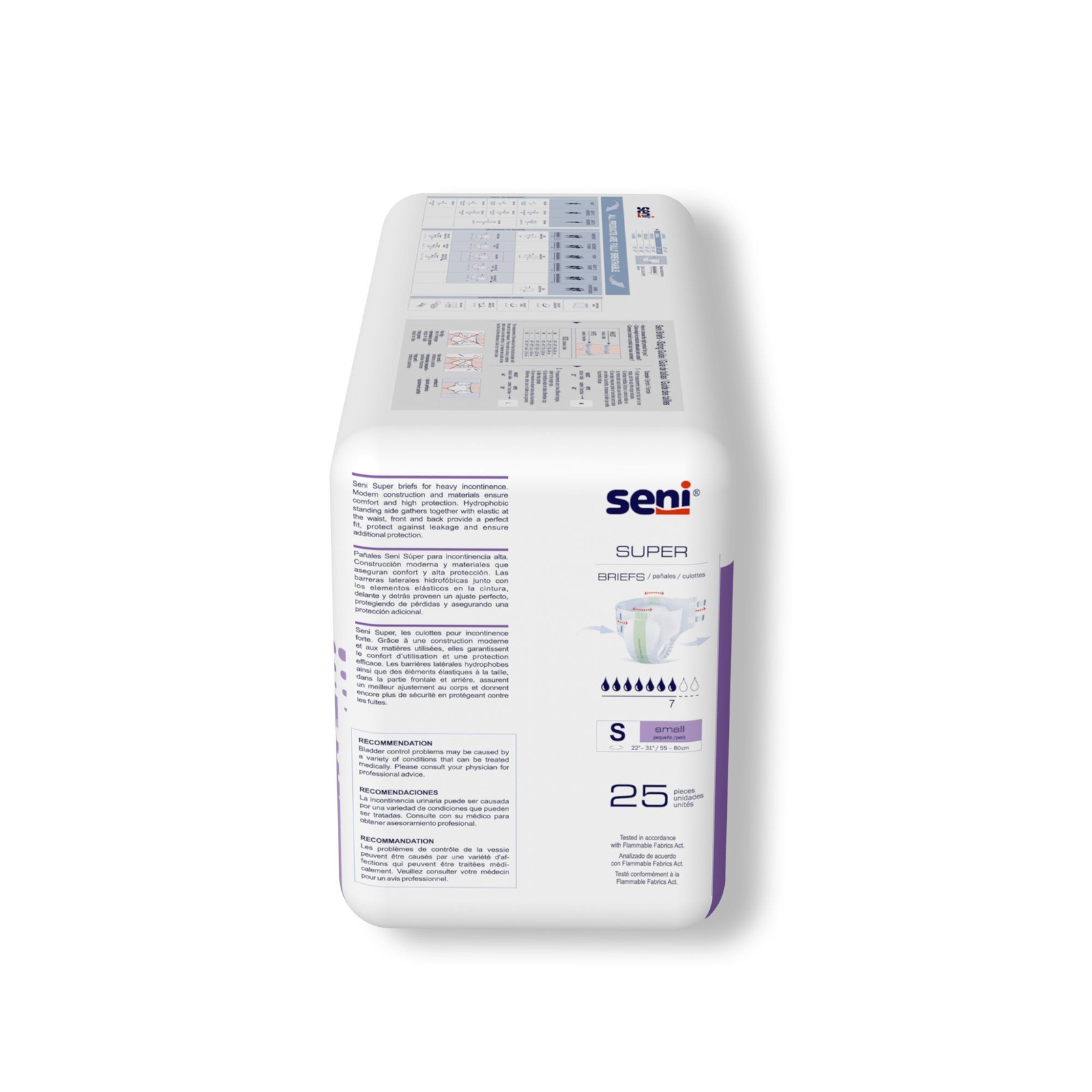 Seni Super Heavy Absorbency Incontinence Brief, Small (PK/25)