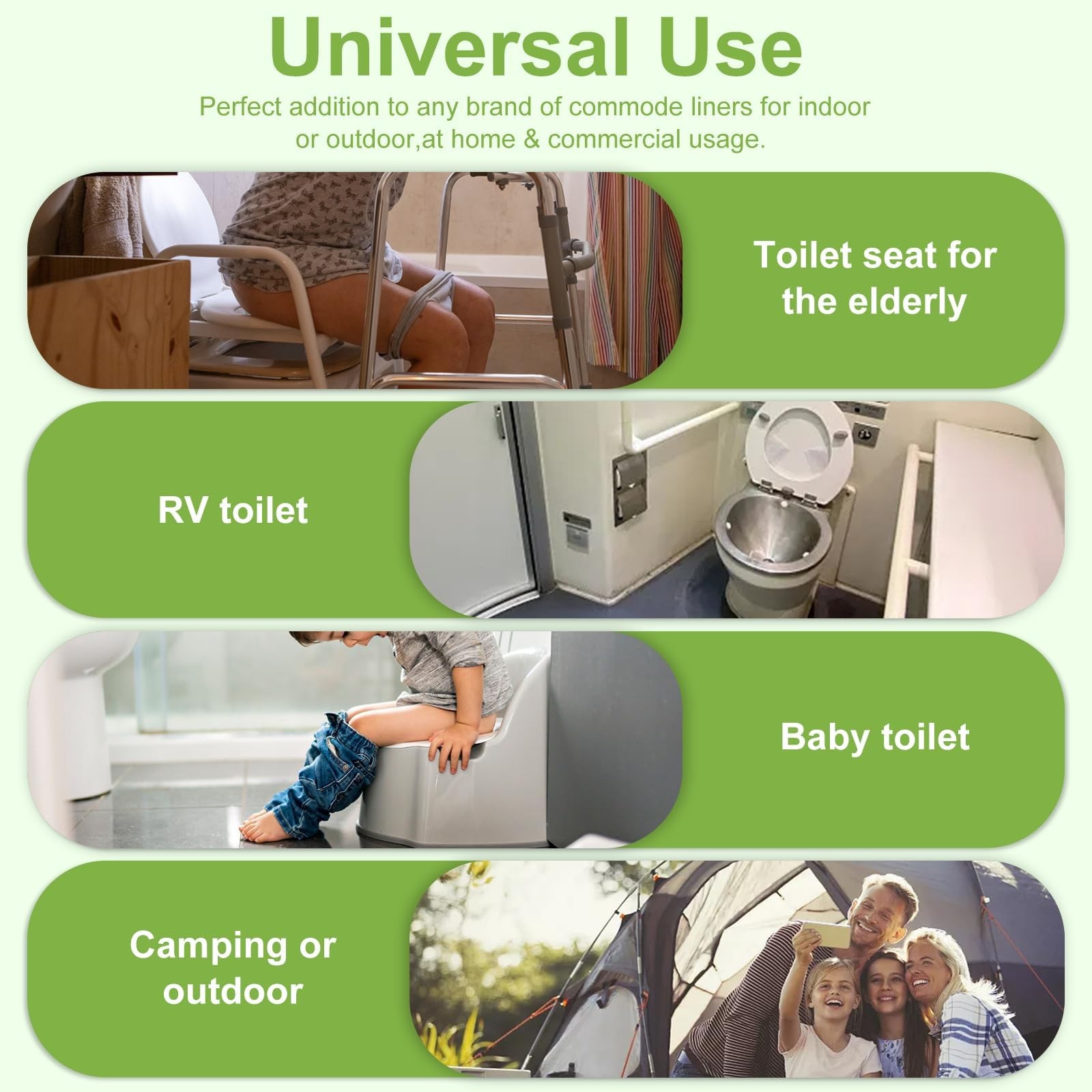 Super Absorbent Pads for Commode, 100 Pcs, for Portable Toilet, Disposable Be…