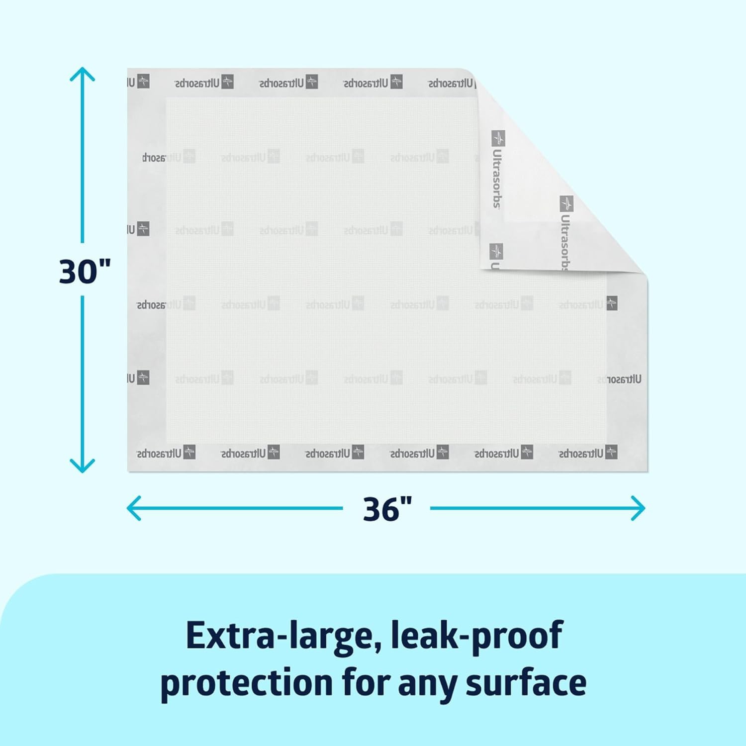 Medline Ultrasorbs Drypads 30″ x 36″ 25 Count Super Absorbent Disposable 10 Time
