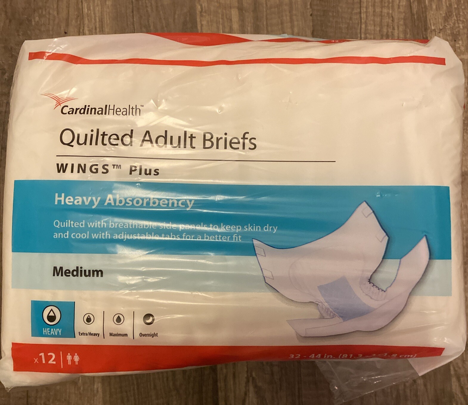 Cardinal Health Quilted Adult Briefs Wings Plus Medium 32″ – 44″ Brand new!