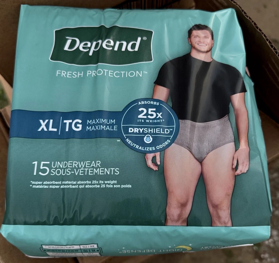 Depend Protection XL Maximum Underwear Absorbs Dryshield 15 Pack – Free Shipping