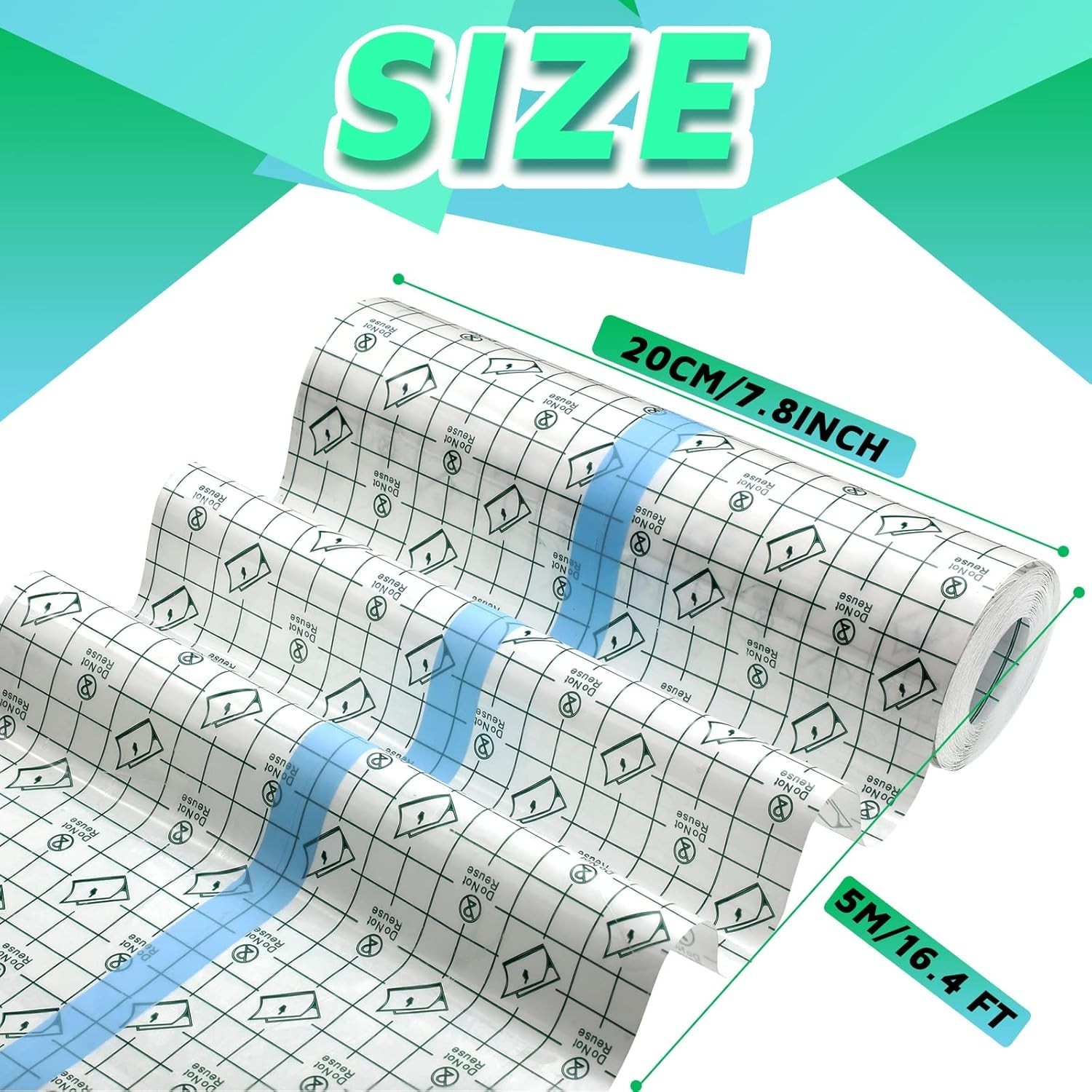 Transparent Adhesive Film Dressing – 8 x 197 Inches for Surgical Wounds
