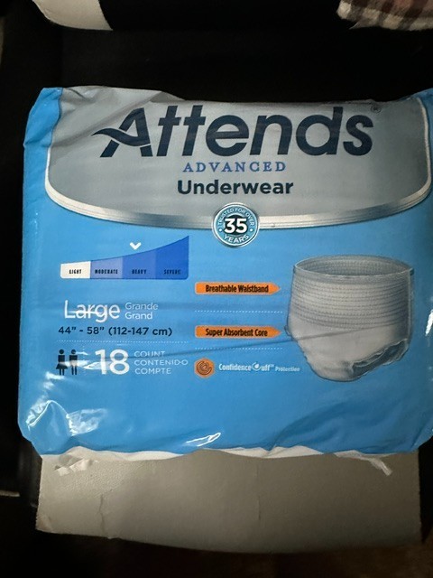 Attends Advanced Disposable Underwear Large APP0730 Heavy 18 Count NEW