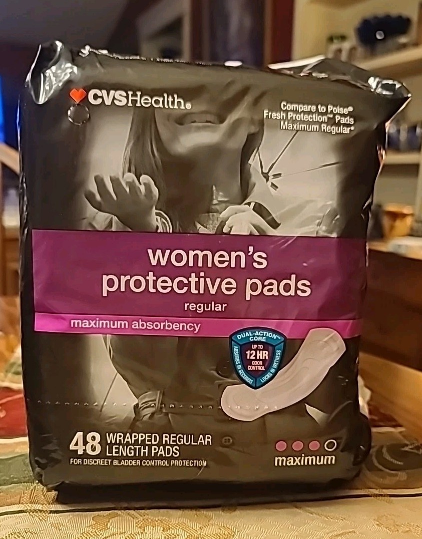 CVS Health Women’s Protective Pads Maximum Absorbency 48 CT Sealed