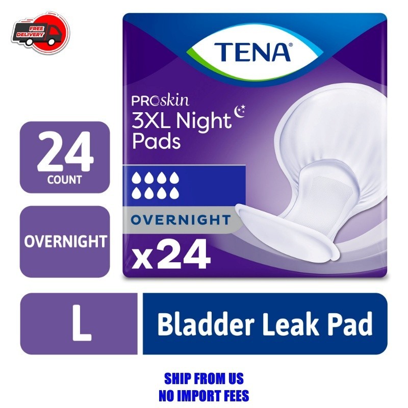 Tena ProSkin 3XL Incontinence Pads for Women and Men, Overnight Absorbency, 24 C