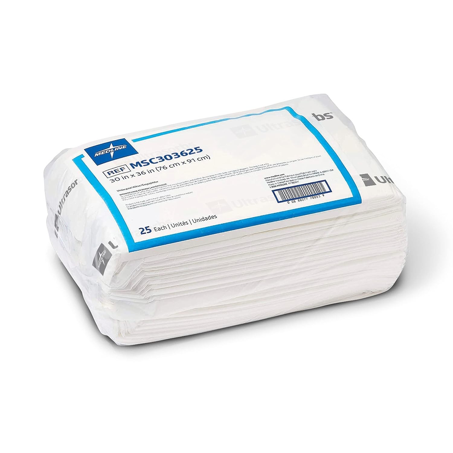 Medline Ultrasorbs Drypads 30″ x 36″ 25 Count Super Absorbent Disposable 10 Time