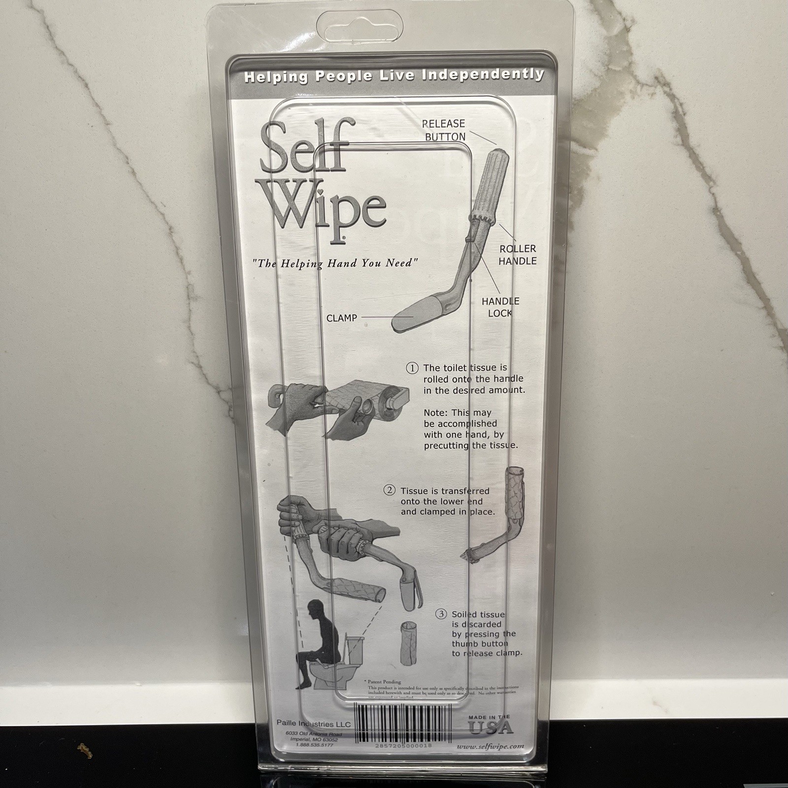 Self-Wipe Bathroom Toilet Aid Surgery Back REHAB Long Reach HYGIENE Made In USA