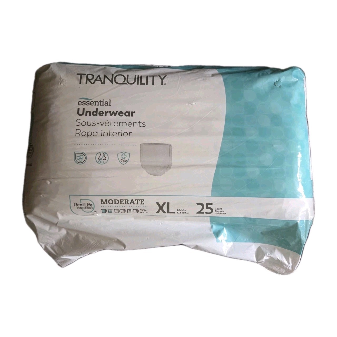 Tranquility Essential Unisex Incontinence Underwear Pull Up Diapers, XL, 25 ct