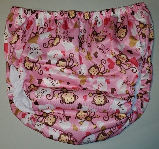 Dependeco adult pull up training pants S / M / L / XL (little monkey pink)
