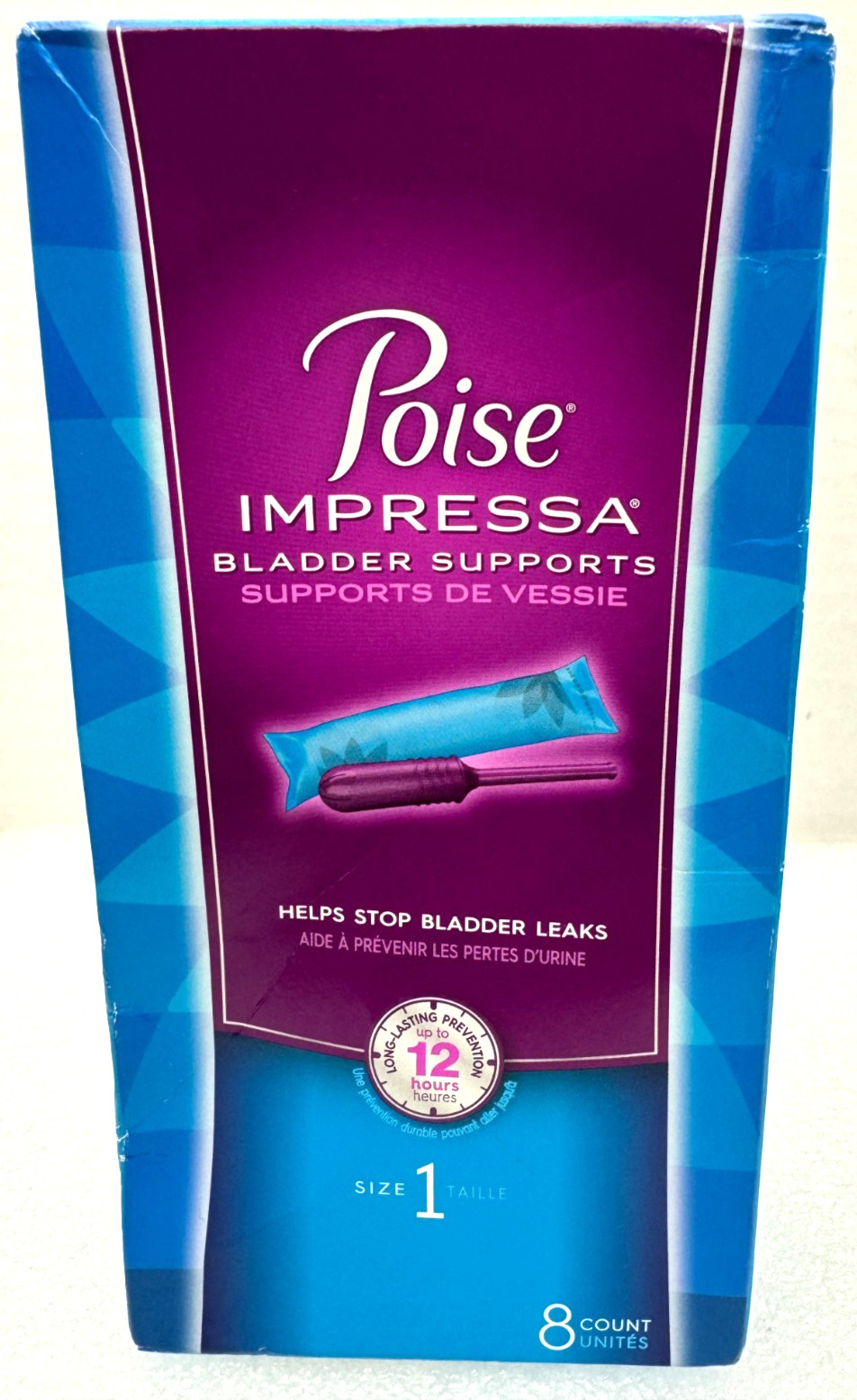 Poise Impressa Size 1 Bladder Supports 8 ct BB 4/2028-Women/Adult -Sealed Box