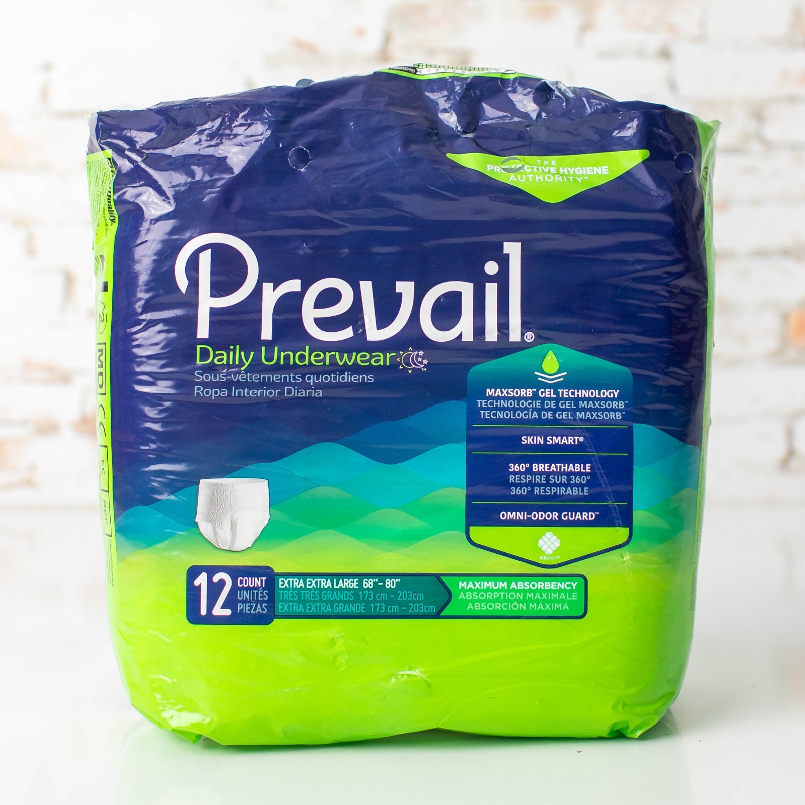 NEW Prevail Daily Underwear Maximum Absorbency Extra Extra Large (XXL) 68”-80”
