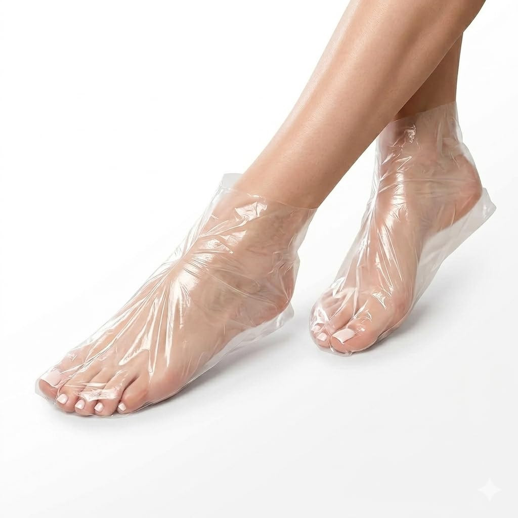 JIASAI 100Pcs (50 Pairs) Disposable Foot Film Cover, Paraffin Bath Liners for Fo