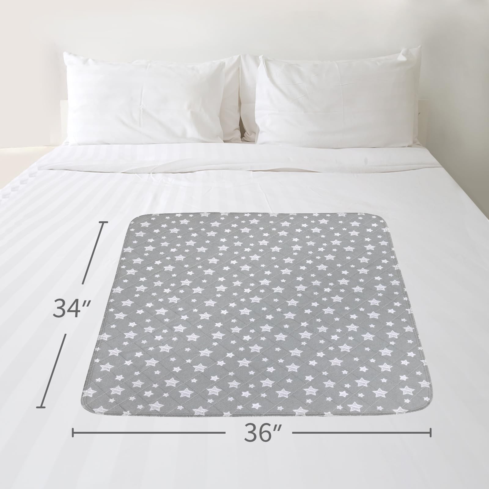 Waterproof Bed Pads 34×36 2 Pack, Absorbent Pads Non Slip for Incontinence, Reus