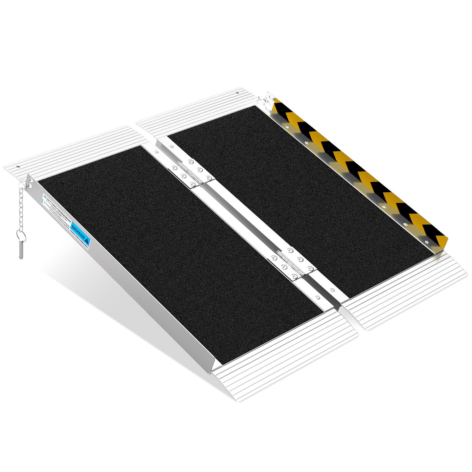 Sdroiixy 2Ft Portable Ramp Aluminum Ramps Handle Anti-Slip Folding Wheel Chair