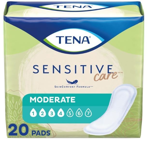 Tena Sensitive Care Pads Moderate Absorbency 20 Count- TWO PACK
